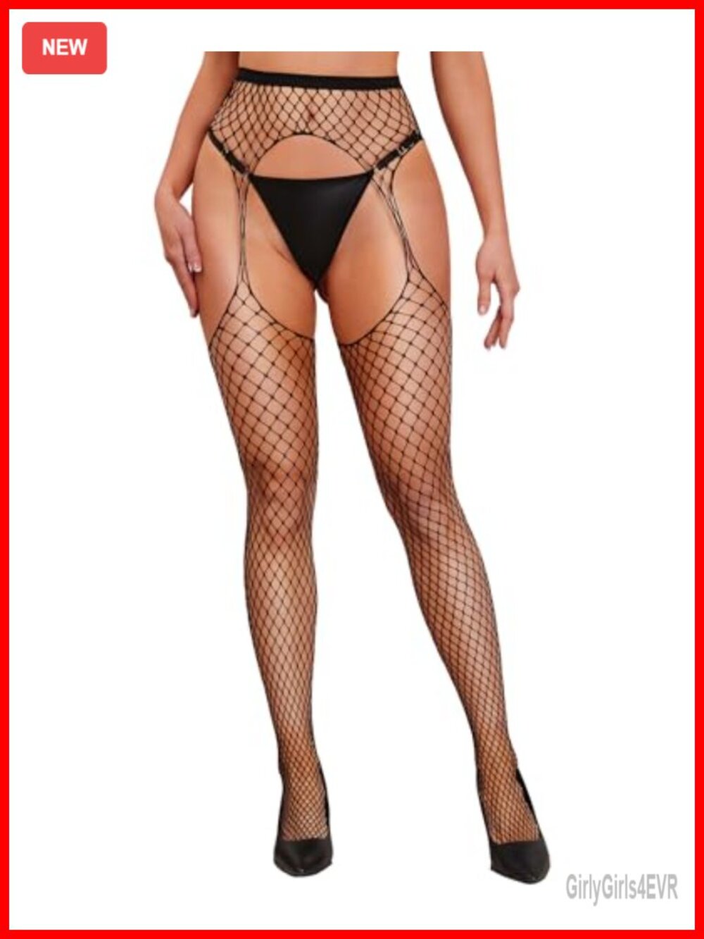 Fishnet Suspender Stockings High Waist Tights Polyamide Elastane Lingerie